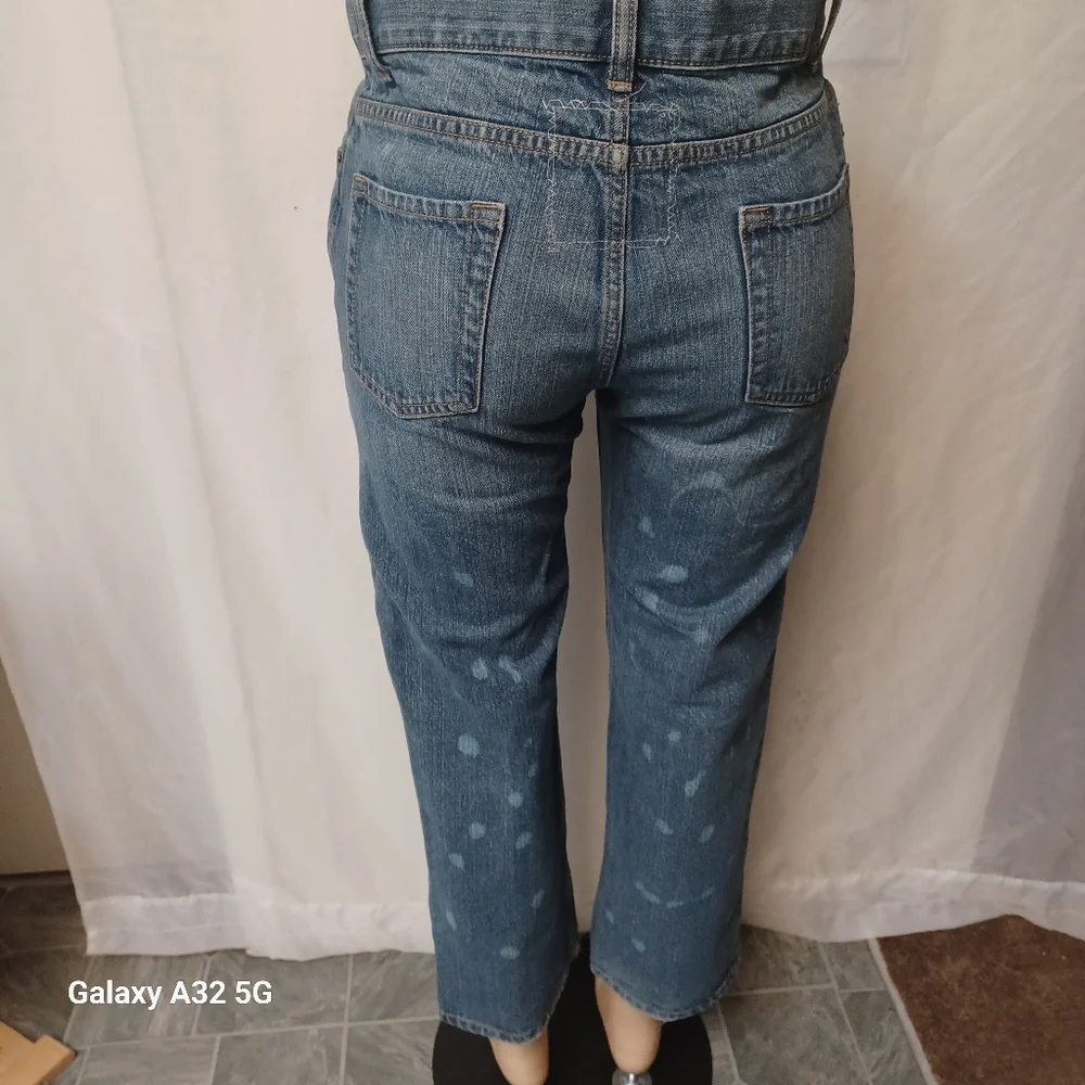 Lands' End Blue Ankle Cropped Jeans with Playful Patchwork Size 14 - Picture 6 of 14